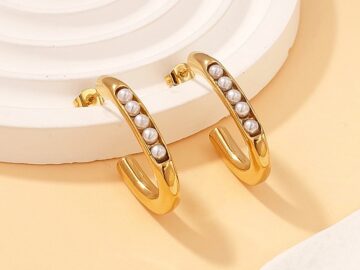 Argollas abiertas 3cm c/perlitas