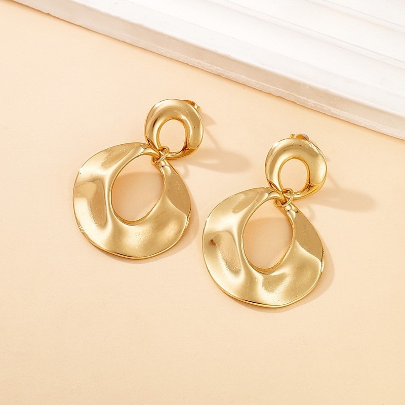 Aretes dorados colgantes 4cm