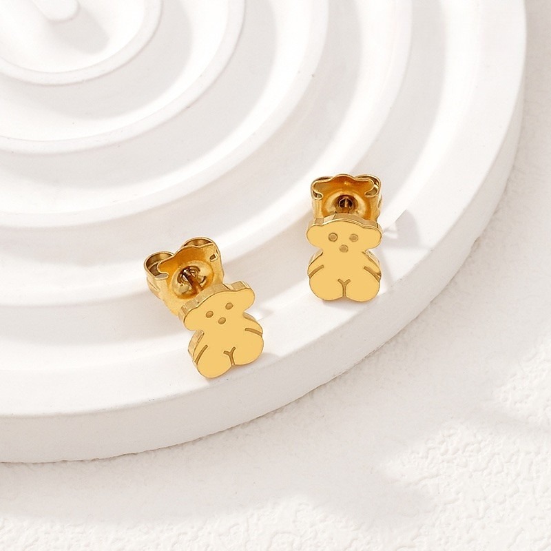 Aretes dorados 1cm Osito