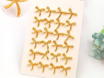 Aretes dorados moño 1.3cm