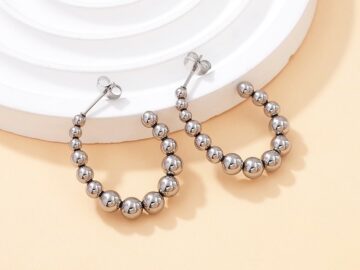 Argollas abiertas 3cm bolitas continuas