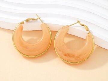 Argollas 3.6cm acrílico naranja