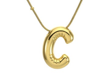 Collar dorado 45cm dije Chunky letra C 2cm