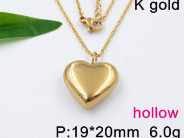 Collar dorado dije corazón infladito