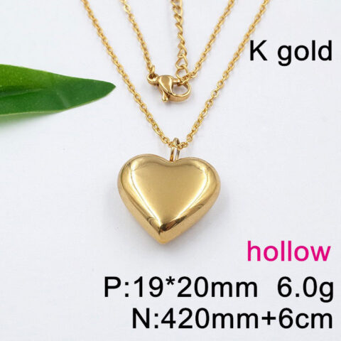 Collar dorado dije corazón infladito