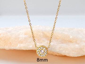 Gargantilla dorado dije 8mm pedrería