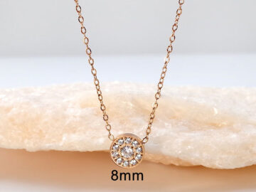 Gargantilla rose gold dije 8mm pedrería