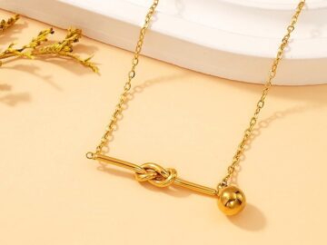 Collar dorado TifF nudito y bolita