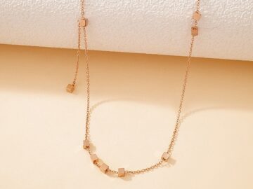 Collar Rose Gold 45cm mini cubos