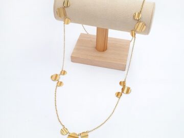 Collar dorado largo 93cm dijes círculo