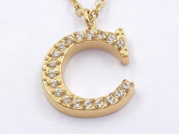 Collar dorado inicial C 1.3cm pedrería