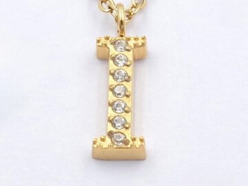 Collar dorado inicial I 1.3cm pedrería
