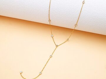 Collar dorado 55cm fina pedrería