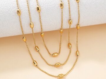 Collar dorado 3 tiempos 43_47 y 52cm c/gotitas
