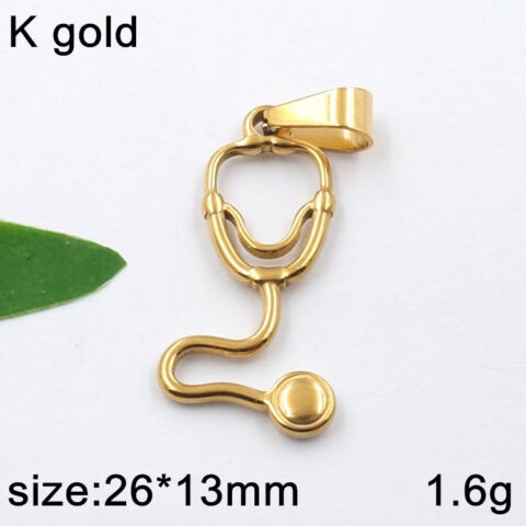 Dije dorado estetoscopio 2.6cm
