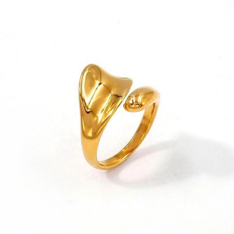 Anillo dorado diseño abierto al frente
