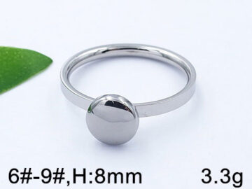 Anillo plateado botón 8mm