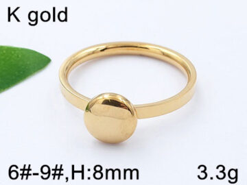 Anillo dorado botón 8mm
