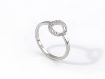 Anillo plateado aro pedrería