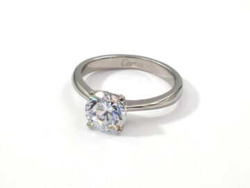 Anillo solitario plateado circonia 8mm