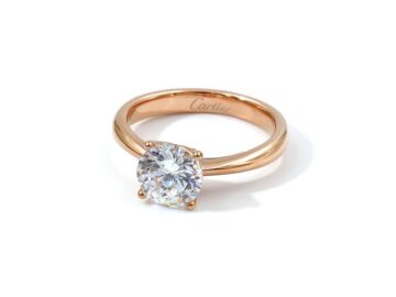 Anillo solitario rose circonia 8mm