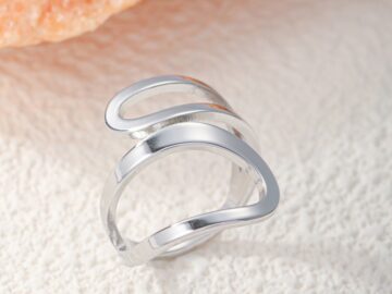 Anillo plateado siluetas gota