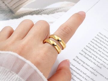 Anillo dorado doble aro