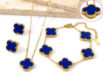 Set dorado alhambras azules 1.5cm