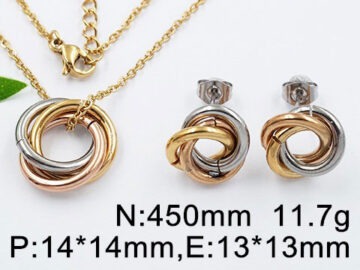 Set dorado dije y aretes aro Trinity