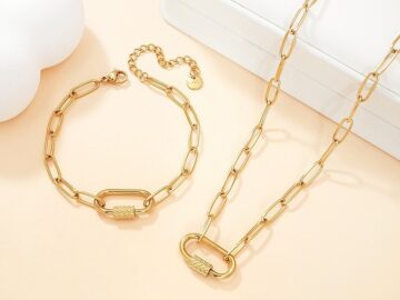 Set Collar y Pulsera Broche para charms