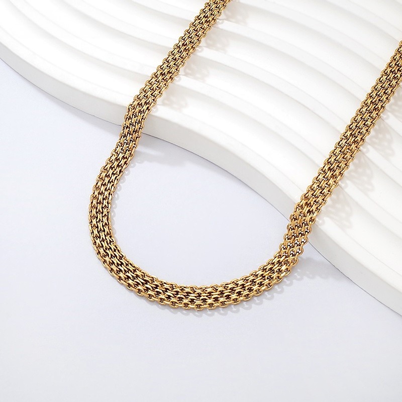 Set dorado Collar y Brazalete diseño mesh
