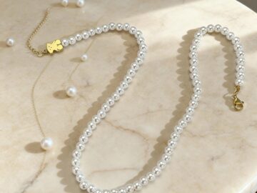 Set collar perlas dije y aretes Osito T