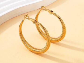 Set dorado Brazalete 6.2cm + argollas 4mm