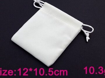 Paq 5 bolsas Suede blanca 12*10.5cm