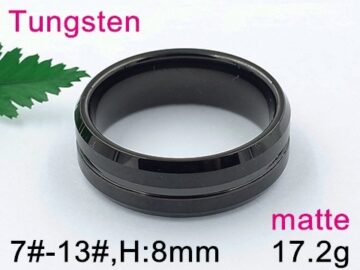 Anillo Tungsteno negro 8mm