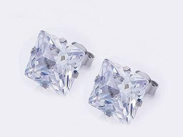 Aretes circonia cuadrada pequeña 5mm