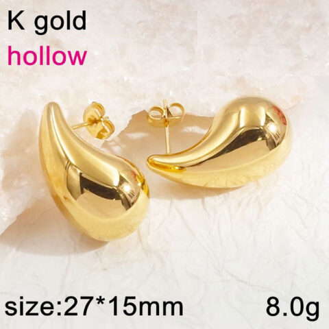Aretes  dorados gota 2.7cm