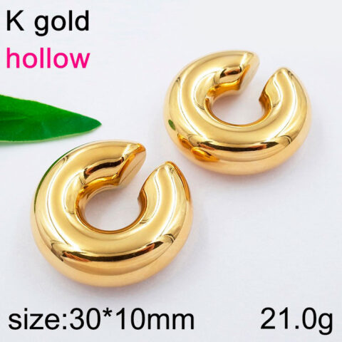 Aretes dorados EarCuff infladitos 3cm*1cm