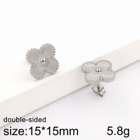 Set plateado collar 5 Alhambras y aretes