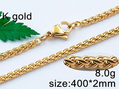 Collar Eslabón Trenzado Cuadrado En Acero Inoxidable | Meses Sin Intereses