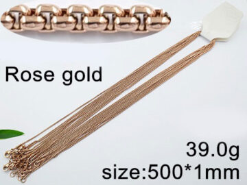 Cadena rose gold 50cm eslabón tipo caja 1mm