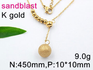 Collar dorado 45cm bolita brillante 1cm