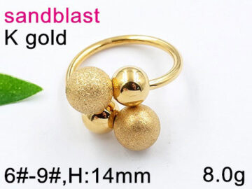 Anillo dorado bolitas brillantes y lisas